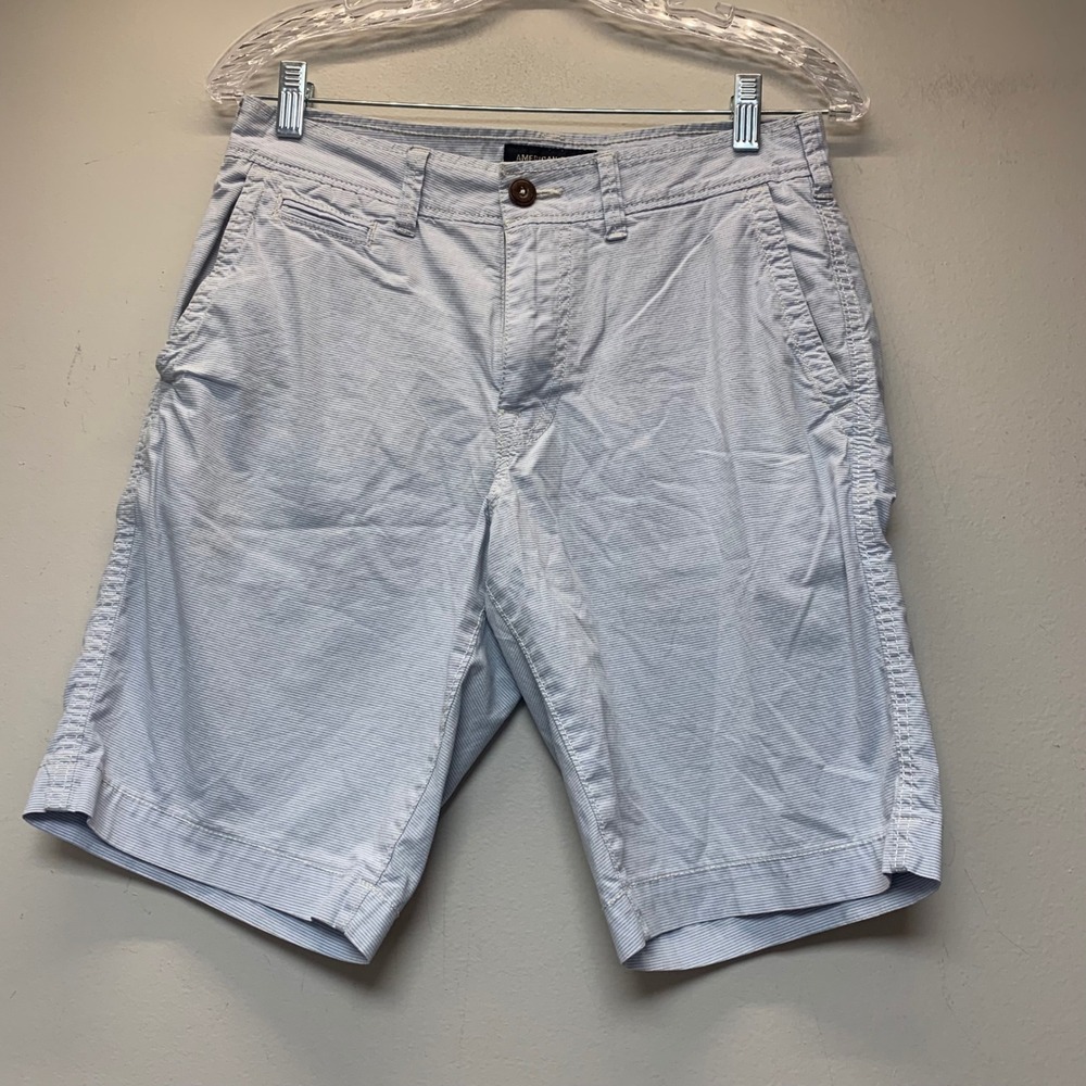 American Eagle Shorts Mens 28 Blue Striped Excellent Classic Extreme Flex 9 In
